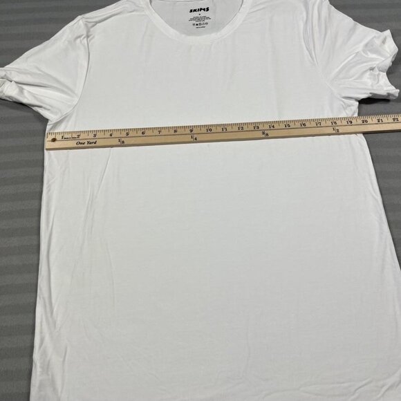 Skims Shirt Womens Medium White Crew Neck Basic Modal Spandex Short Sleeve Tee - Picture 4 of 9